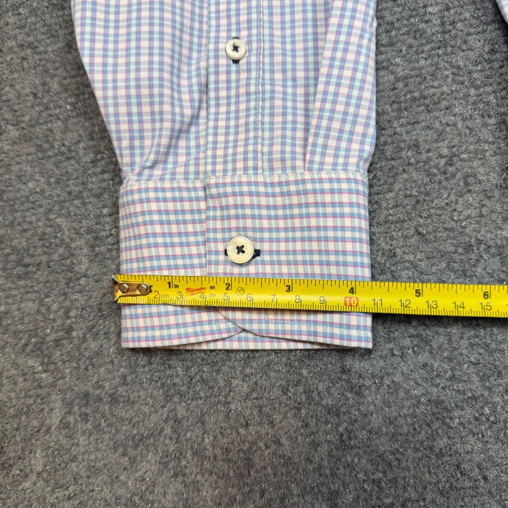 UNTUCKit Mens XXL Blue Pink Gingham Performance Stretch Button Down Shirt - Picture 5 of 10